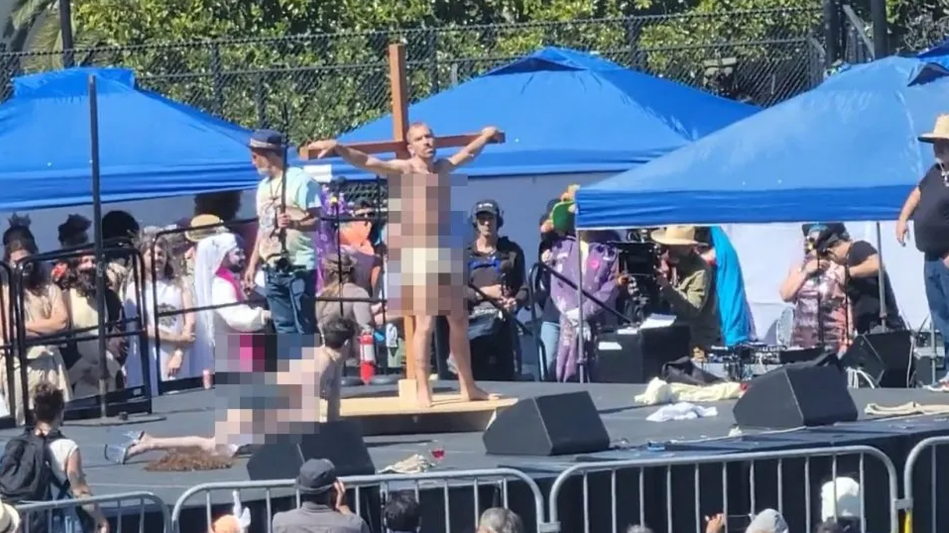 Queers That Dodgers Invite Does Sick Mock Performance of Jesus on the Cross