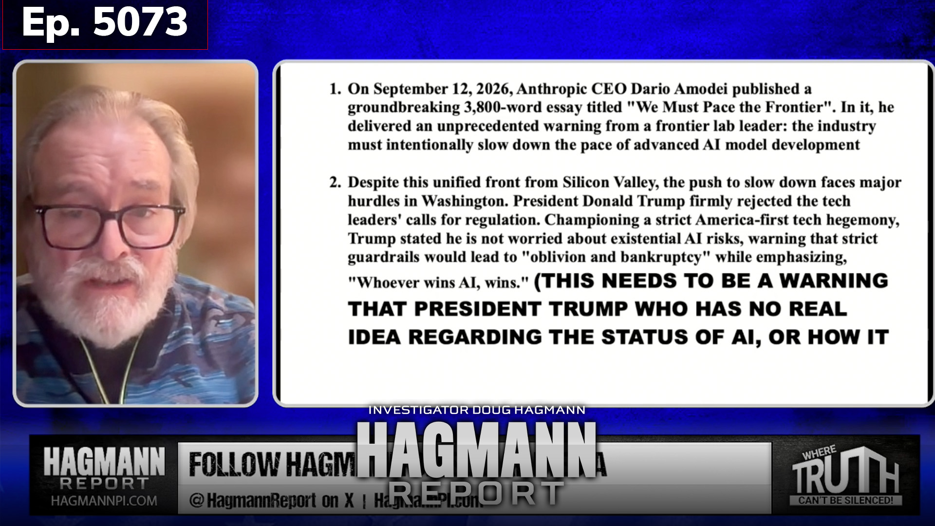 Ep. 5073: The Possibility of Nuclear War & The Inherent Threats of AI | Steve Quayle Joins Doug Hagmann | September 17, 2026 Ep. 5073: The Possibility of Nuclear War & The Inherent Threats of AI | Steve Quayle Joins Doug Hagmann | September 17, 2026